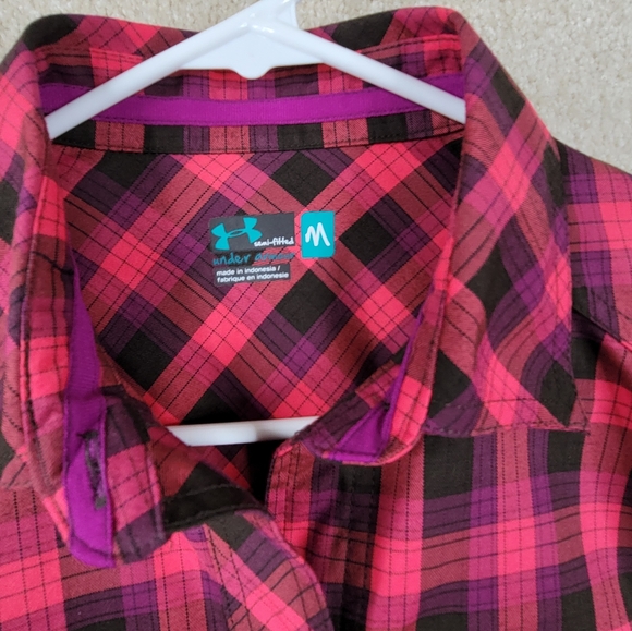 Under Armour Women's Semi-Fitted Plaid Long Sleeve Button Up Shirt - Picture 2 of 10